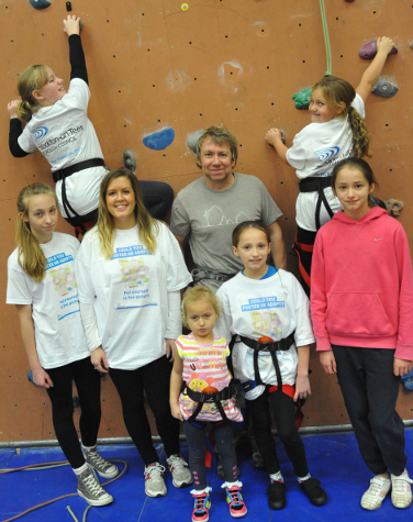 Sons and daughters from Stockton rock climbing